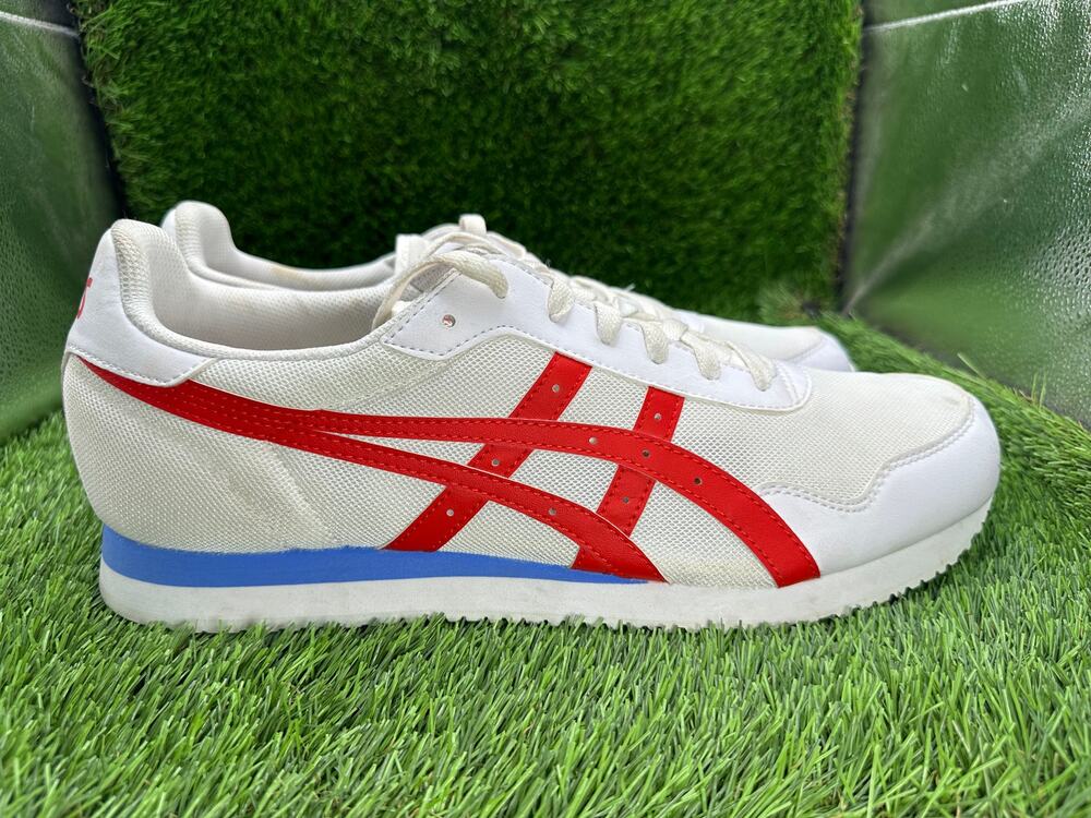 Asics Tiger Runner 1191A207 Athletic Sneaker Men's 14 White Leather Gym Jogging